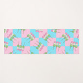 パステルピンクブルー市松模様にダンゴヨガマット ヨガマット (正面(横))