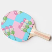 パステルピンクブルー市松模様にダンゴ卓球ラケット 卓球ラケット (横)