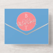 パステルピンクブルー結婚ズオールインワン招待状 オールインワン招待状 (裏面)