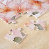 パステルピンクプルメリアフランジパニパターン（の模様が）あるフローラ ジグソーパズル (側面)