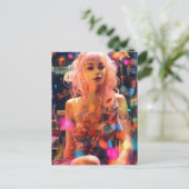 パステルピンクヘアポストカード ポストカード (スタンド正面)