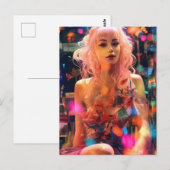 パステルピンクヘアポストカード ポストカード (正面/裏面)