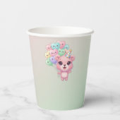 パステルピンクベアーベビーシャワーカップ 紙コップ (裏面)