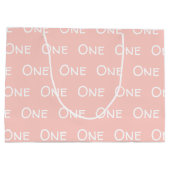 パステルピンクベビーガールファースト誕生日 ラージペーパーバッグ (裏面)