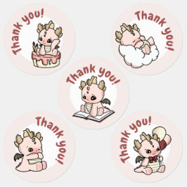 パステルピンクベビードラゴンサンキュー ラベル