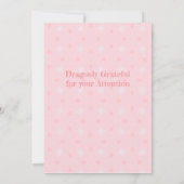 パステルピンクベビードラゴンベビーシャワー 招待状 (裏面)