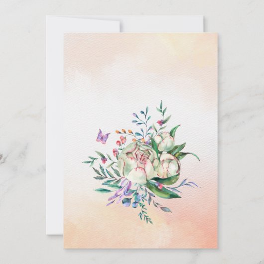 パステルピンクベビー馬の女の子の誕生日パーティー 招待状 (裏面)