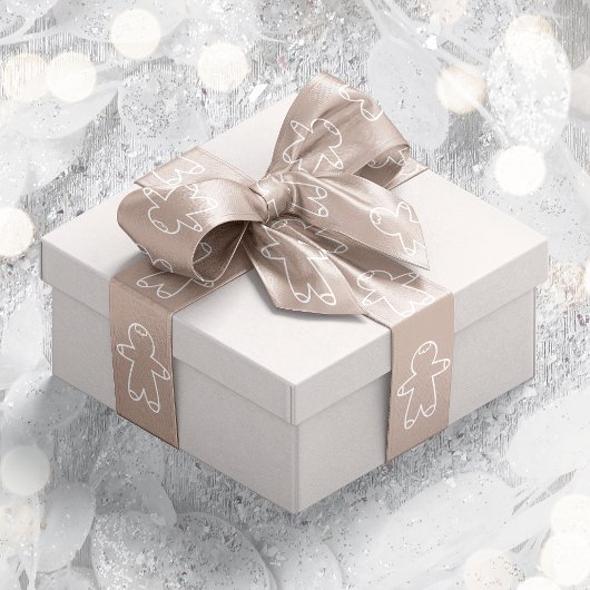 パステルピンクベージュD2AFA1ジンジャーブレッドマン サテンリボン