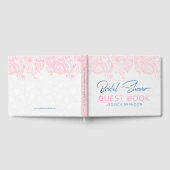 パステルピンクペイズリーレース&モダンタイポグラフィ ゲストブック (全面)