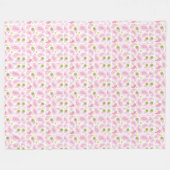 パステルピンクペイズリー フリースブランケット (正面(横))