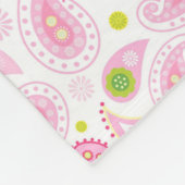 パステルピンクペイズリー フリースブランケット (角)