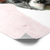 パステルピンクペエカブーボストンテリアパピー子供部屋 ポスター (角)