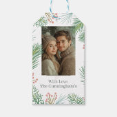 パステルピンクホリークリスマス ギフトタグ (正面)