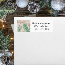 パステルピンクホリークリスマス ラベル