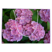 パステルピンクホルテンシアアジサイの花 ラージペーパーバッグ (裏面)