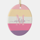 パステルピンクホワイトイエローパープルカラーブロック セラミックオーナメント (右)