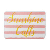 パステルピンクホワイトストライプズ バスマット (正面)