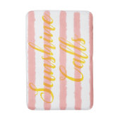 パステルピンクホワイトストライプズ バスマット (正面縦)