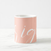 パステルピンクホワイトタイポグラフィマグ コーヒーマグカップ (中央)