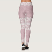 パステルピンクホワイトレーステクスチャ レギンス (裏面)