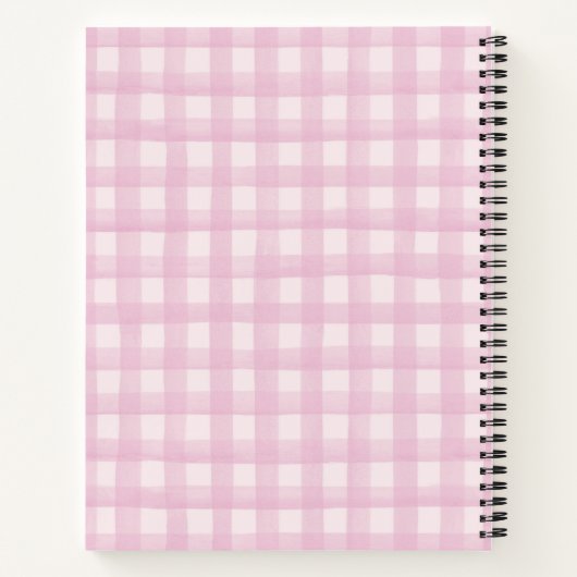 パステルピンクボウ甘い16文字へ誕生日ガール ノートブック (裏面)