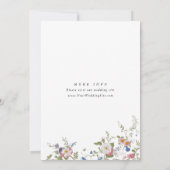 パステルピンクボヘミアンフローラワイルドフラワー結婚ズ 招待状 (裏面)