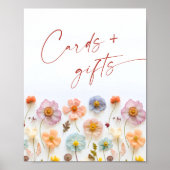 パステルピンクボヘミアンワイルドフラワーカード&ギフト ポスター (正面)