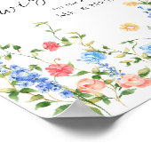 パステルピンクボヘミアンワイルドフラワーズアドバイス&ウィッシュ ポスター (角)