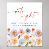 パステルピンクボヘミアンワイルドフラワーズデイトナイトアイディア ポスター (正面)