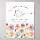 パステルピンクボヘミアンワイルドフラワーズブライダルシャワー ポスター (正面)