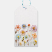 パステルピンクボヘミアンワイルドフラワーベビーシャワー ギフトタグ (裏面)