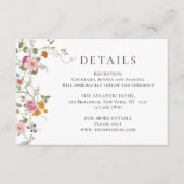 パステルピンクボヘミアンワイルドフラワー結婚ズ詳細 エンクロージャーカード (正面)