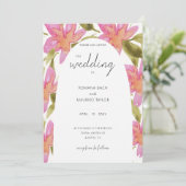 パステルピンクボホウォーターカラーフラワーズ 招待状 (スタンド正面)