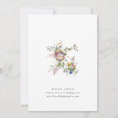 パステルピンクボホフローラワイルドフラワー結婚ズ 招待状 (裏面)