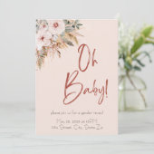 パステルピンクボホベビーシャワー招待状 招待状 (スタンド正面)