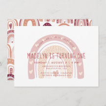 パステルピンクボホレインボーファースト誕生日