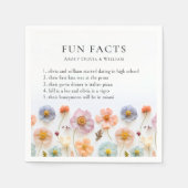 パステルピンクボホワイルドフラワーおもしろいファクト結婚ズ スタンダードカクテルナプキン (正面)