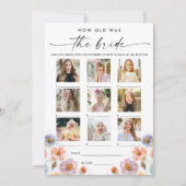 パステルピンクボホワイルドフラワーズブライダルゲームカード 招待状 (正面)