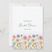 パステルピンクボホワイルドフラワーズブライダルゲームカード 招待状 (裏面)