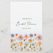 パステルピンクボホワイルドフラワーズブライダルシャワーゲーム (裏面)