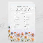 パステルピンクボホワイルドフラワーズブライダルシャワーゲーム (正面/裏面)