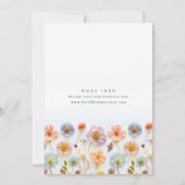 パステルピンクボホワイルドフラワーズブライダルシャワー 招待状 (裏面)