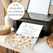 パステルピンクボホワイルドフラワーズブライダルシャワー 招待状