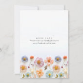 パステルピンクボホワイルドフラワーズ卒業パーティー 招待状 (裏面)