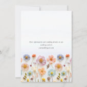 パステルピンクボホワイルドフラワーズ結婚フローラ 招待状 (裏面)