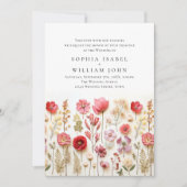 パステルピンクボホワイルドフラワーズ結婚式招待状 招待状 (正面)