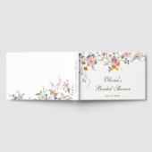 パステルピンクボホワイルドフラワーブライダルシャワー ゲストブック (全面)