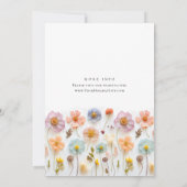 パステルピンクボホワイルドフラワーベビーシャワー 招待状 (裏面)