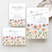 パステルピンクボホワイルドフラワー結婚ズのQRコード写真 セーブザデート