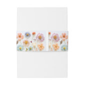 パステルピンクボホワイルドフラワー結婚ズ詳細 招待状ベリーバンド (裏面例)